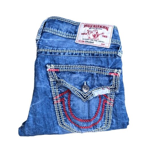 Vintage True Religion Jeans Size 32 STRAIGHT MEGA T Blue - Picture 2 of 8